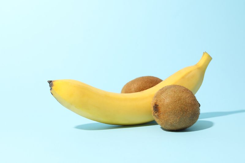 Banana kiwi in phallic shape