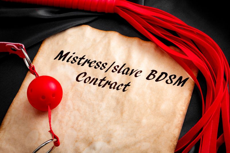 Mistress slave bdsm contract parchment