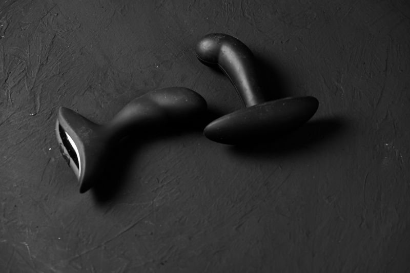 Black silicone prostate massagers