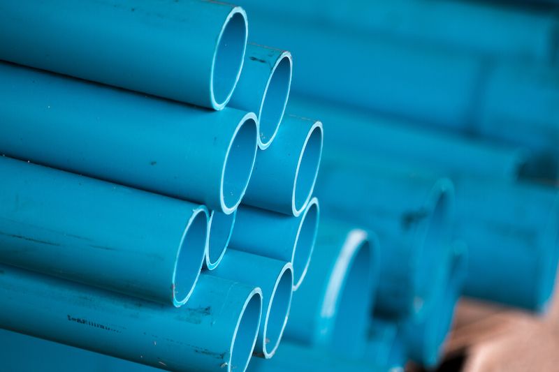Blue PVC pipe