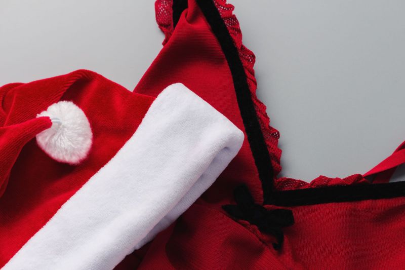 Close up Christmas hat and lingerie