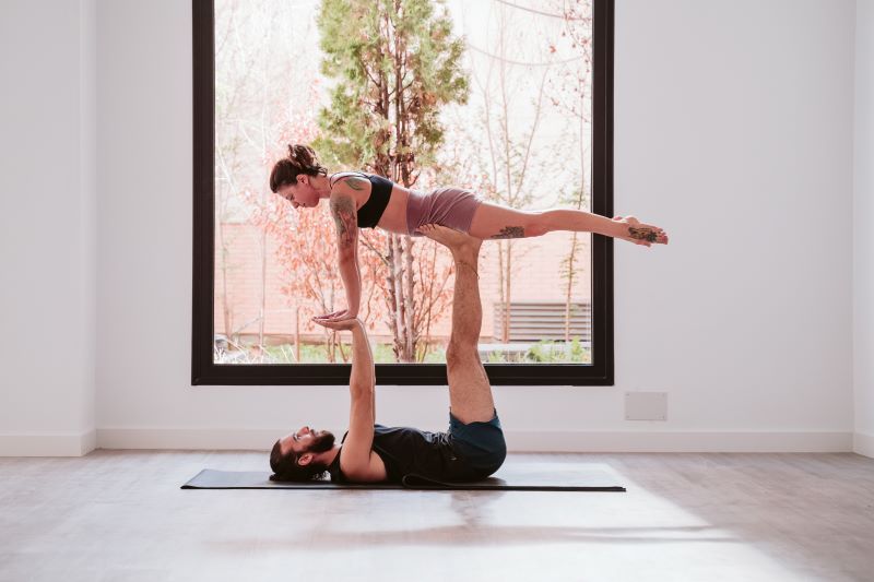 Couple doing yoga