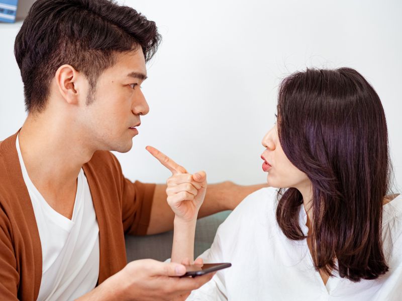 Couple having argument at home