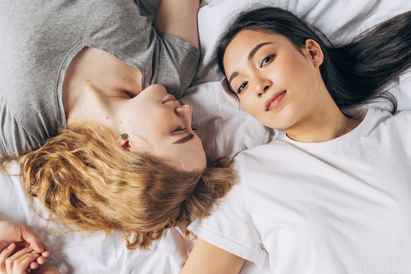 Romantic couple in bed