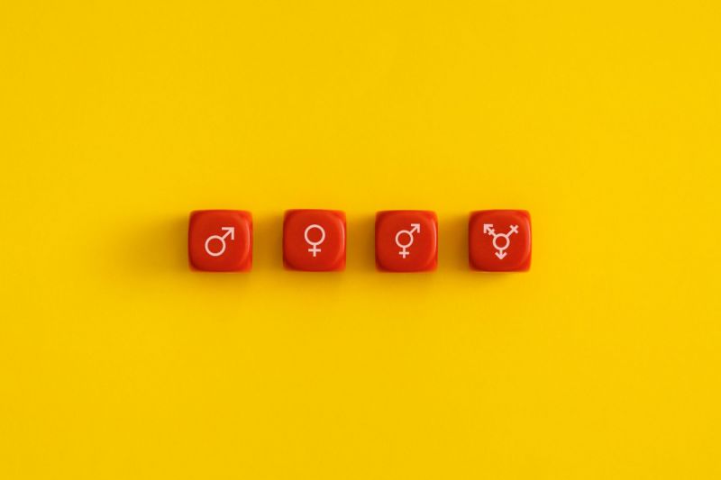 Gender sexuality symbol on red cubes