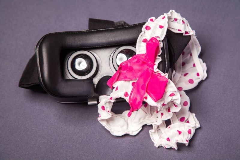 Virtual reality glasses with panties on top