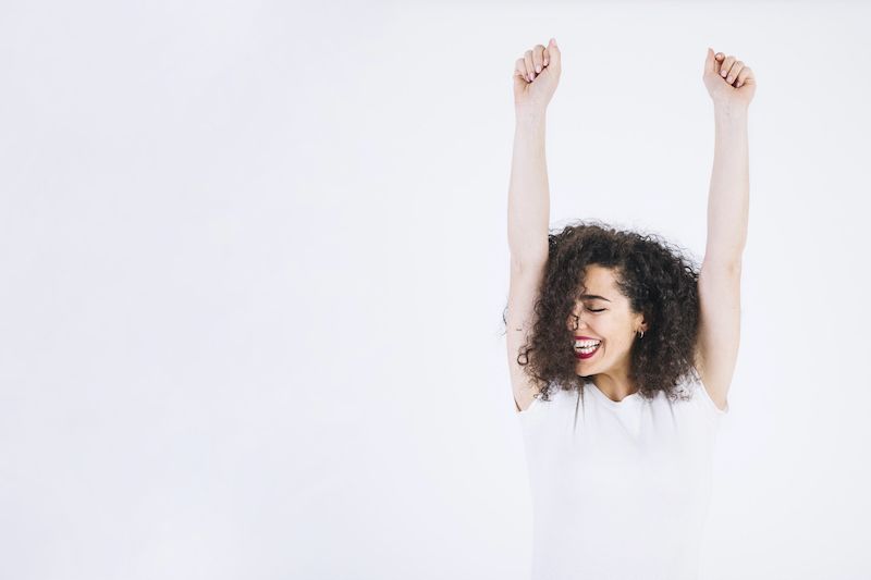 Woman happy and celebrating