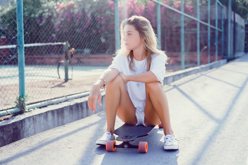 Sexy woman skating as real hobby