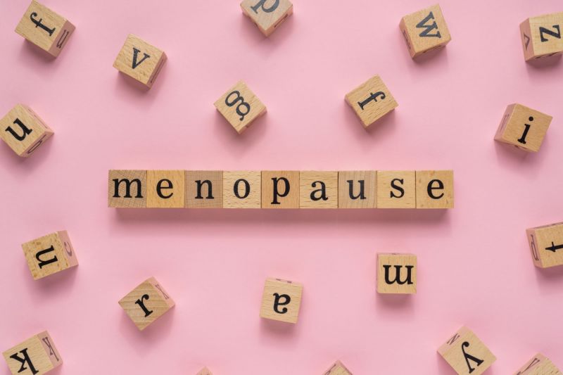 Wooden blocks spelling menopause