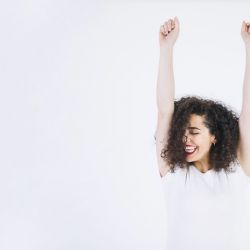 Woman happy and celebrating