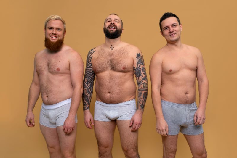 men showing off used underwear