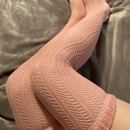 Pink thigh high socks